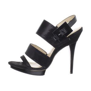 Black Strapy platform Heel
